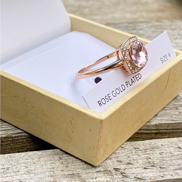 NWT CHARTER CLUB ROSE GOLD PLATED BLUSH CUBIC ZIRCONIA RING - 9 - Picture 2 of 7